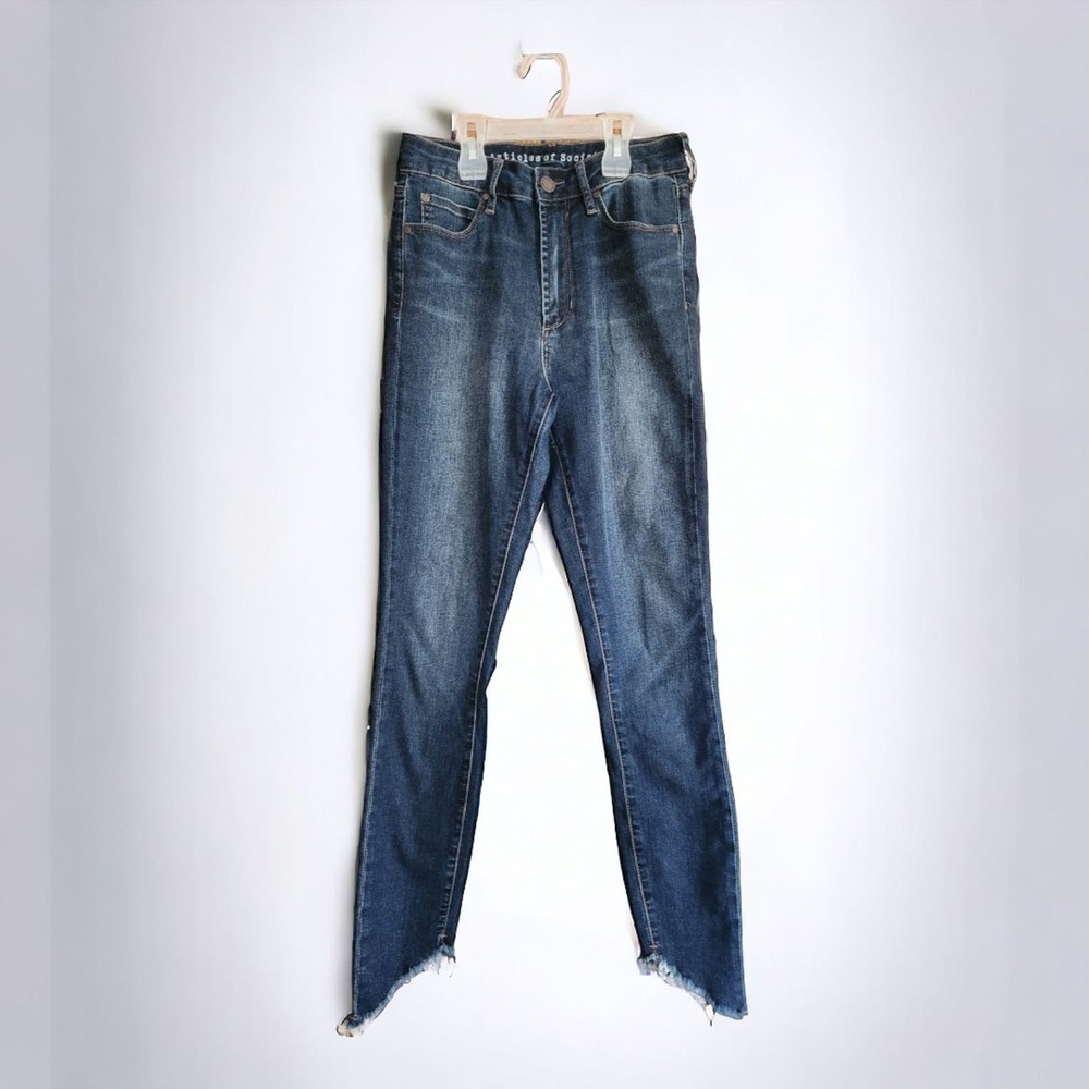 Articles Of Society Skinny Raw Slanted hem Mid-Rise Womens Jeans Size 4/26